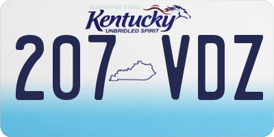 KY license plate 207VDZ