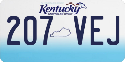 KY license plate 207VEJ
