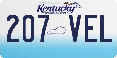 KY license plate 207VEL