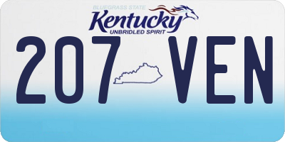 KY license plate 207VEN