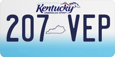 KY license plate 207VEP