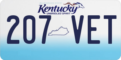 KY license plate 207VET