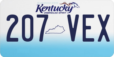 KY license plate 207VEX