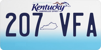 KY license plate 207VFA