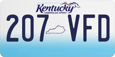 KY license plate 207VFD