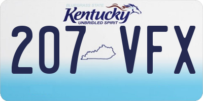 KY license plate 207VFX