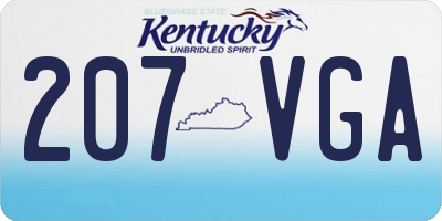 KY license plate 207VGA
