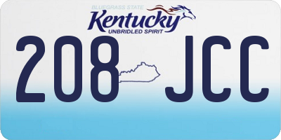 KY license plate 208JCC