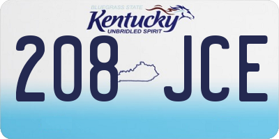 KY license plate 208JCE