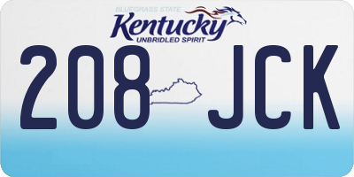 KY license plate 208JCK