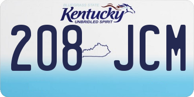 KY license plate 208JCM