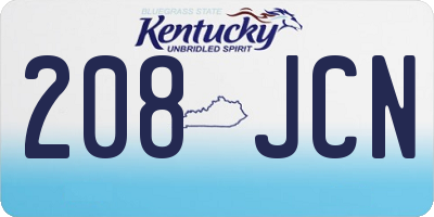 KY license plate 208JCN