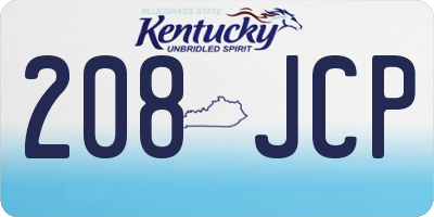 KY license plate 208JCP