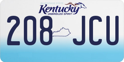 KY license plate 208JCU