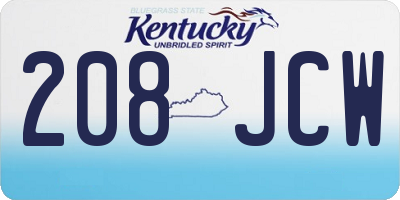KY license plate 208JCW