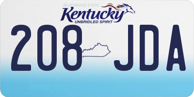 KY license plate 208JDA