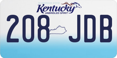 KY license plate 208JDB