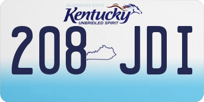 KY license plate 208JDI