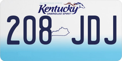 KY license plate 208JDJ