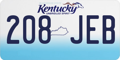 KY license plate 208JEB
