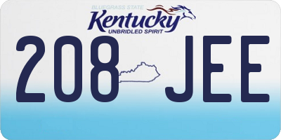 KY license plate 208JEE