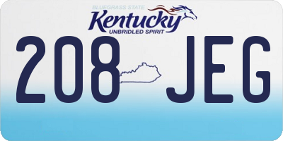 KY license plate 208JEG