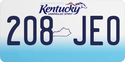 KY license plate 208JEO