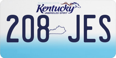 KY license plate 208JES