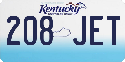 KY license plate 208JET