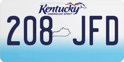 KY license plate 208JFD