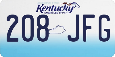 KY license plate 208JFG
