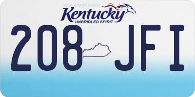 KY license plate 208JFI