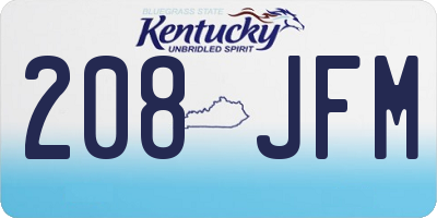 KY license plate 208JFM