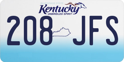 KY license plate 208JFS