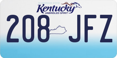 KY license plate 208JFZ