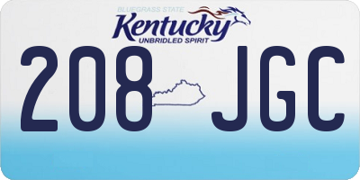 KY license plate 208JGC