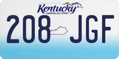 KY license plate 208JGF