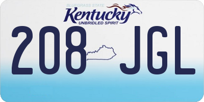 KY license plate 208JGL