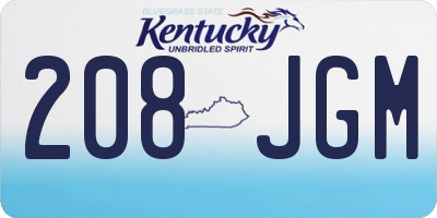 KY license plate 208JGM