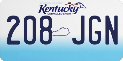 KY license plate 208JGN