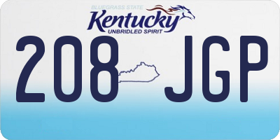 KY license plate 208JGP