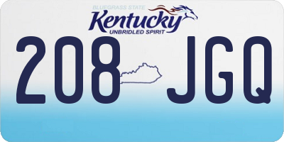 KY license plate 208JGQ