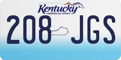 KY license plate 208JGS