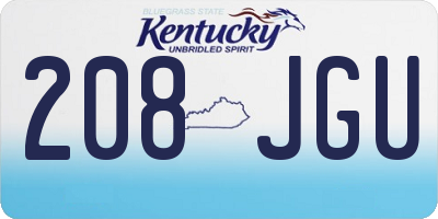 KY license plate 208JGU