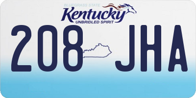 KY license plate 208JHA