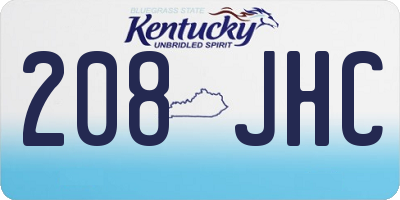 KY license plate 208JHC