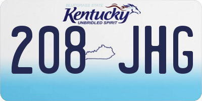 KY license plate 208JHG