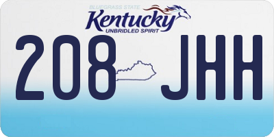 KY license plate 208JHH