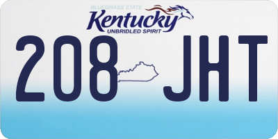 KY license plate 208JHT
