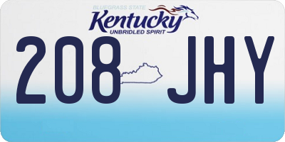 KY license plate 208JHY